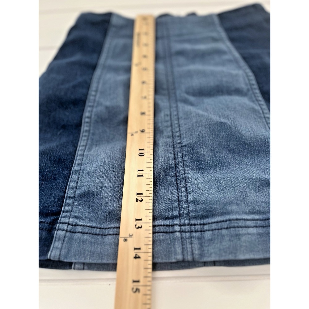 Free People Denim Skirt Stretch Blue Panel Skirt Size 2 Excellent Condition - Picture 5 of 6